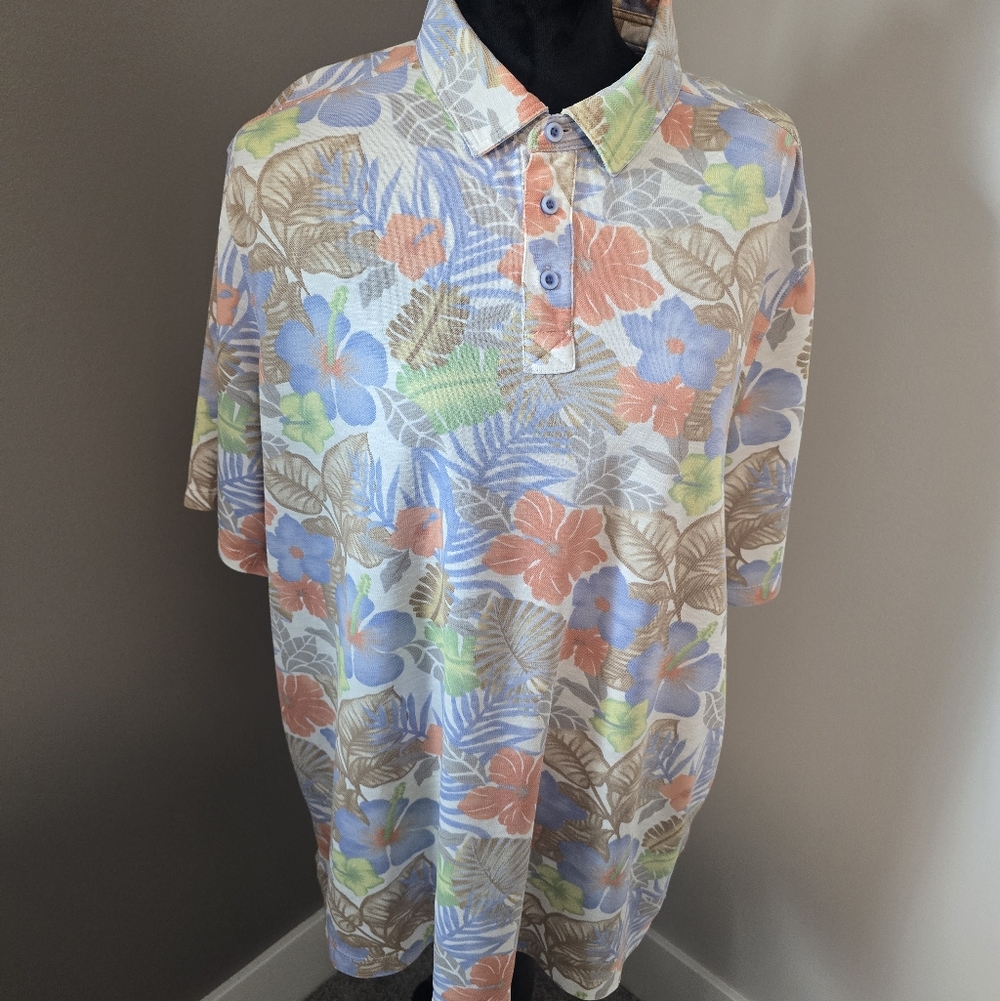 Johnston & Murphy Multicolor Floral Polo Shirt